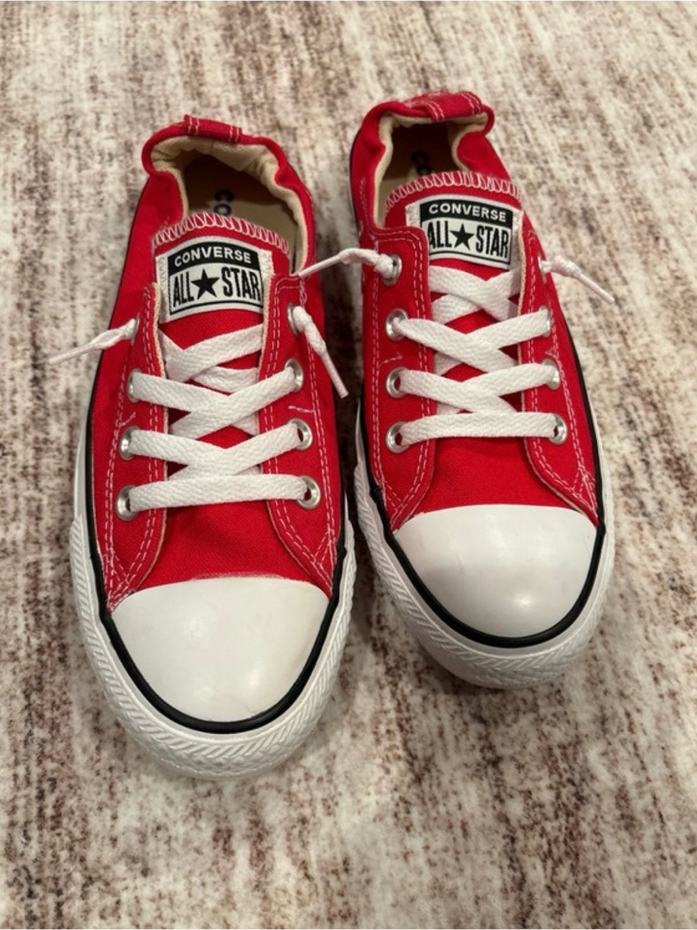 Womenâs 8 Red Converse Slip Ons
